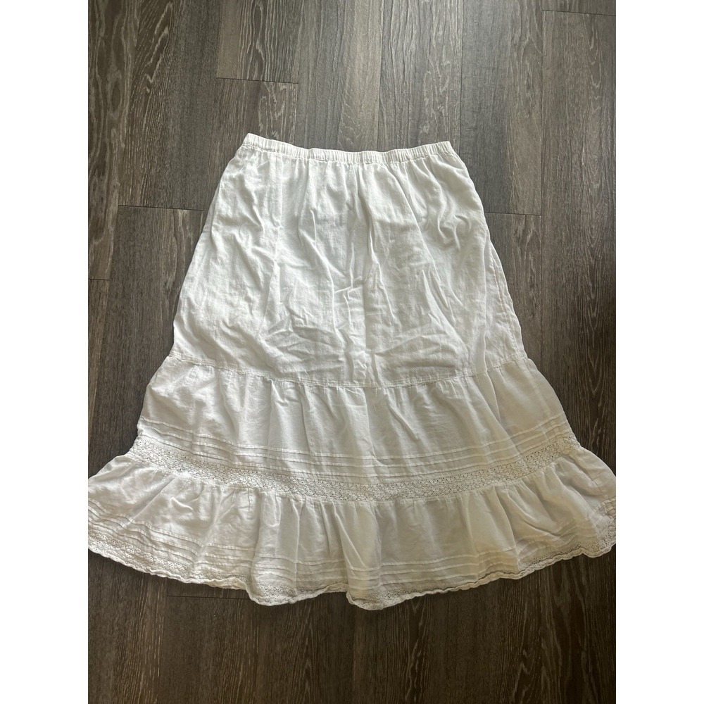 Urban Outfitters Cotton Lace Tiered Midi Skirt Cottagecore Boho Fairy Feminine - Picture 6 of 6
